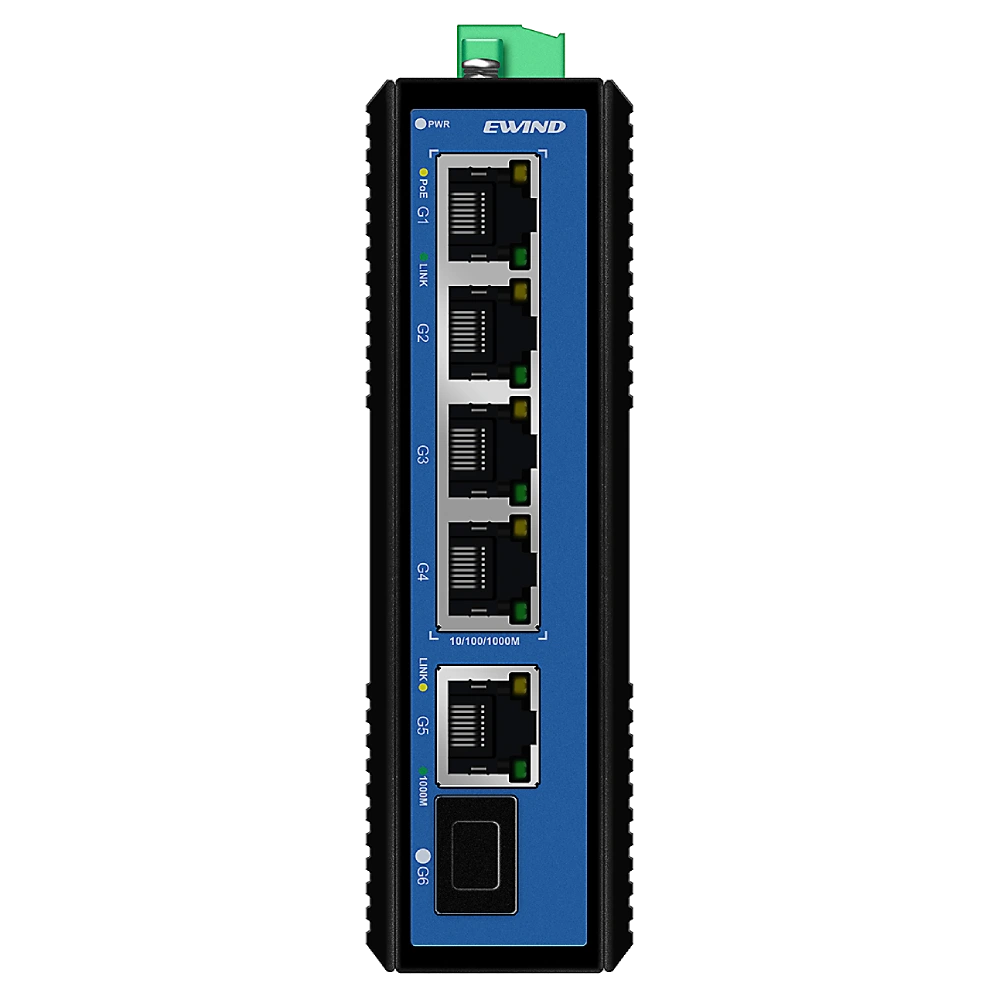 6-портовый промышленный PoE коммутатор Ewind EW-PIS1806F-4GE неуправляемый