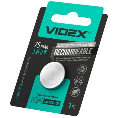 Аккумулятор литиевый Videx LIR2032 BLISTER CARD