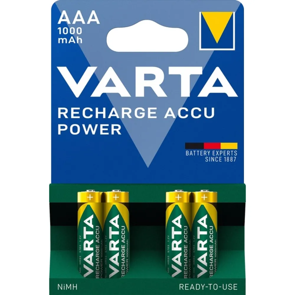 Аккумулятор VARTA RECHARGEABLE ACCU AAA 1000mAh