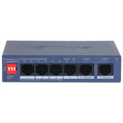 4-портовый коммутатор Dahua DH-CS4006-4ET2GT-36 PoE управляемый