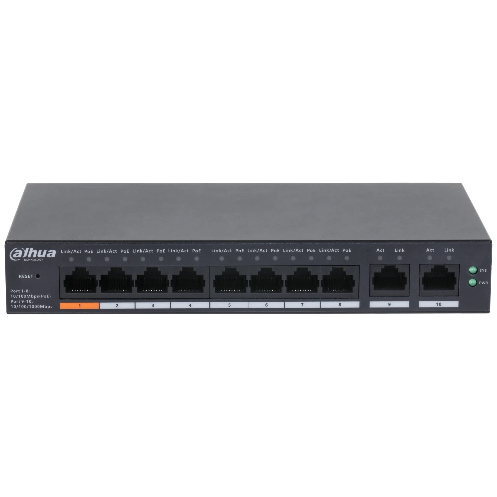 8-портовий комутатор Dahua DH-CS4010-8ET-60 PoE керований