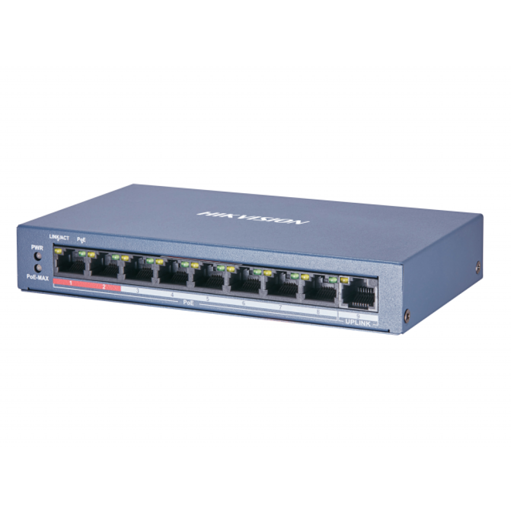 8-портовий PoE комутатор Hikvision DS-3E0109P-E/M(B) некерований