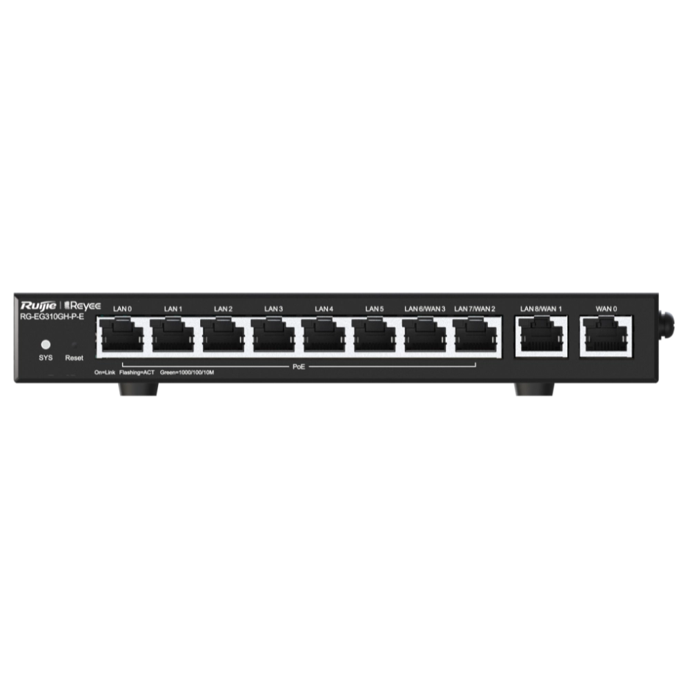 10-портовый PoE маршрутизатор Ruijie Reyee RG-EG310GH-P-E с облачным управлением