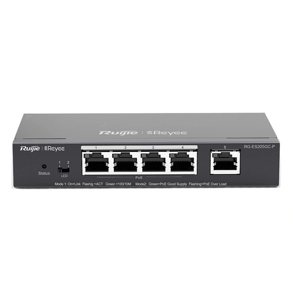 5-портовый PoE коммутатор Ruijie RG-ES205GC-P гигабитный интеллектуальный управляемый
