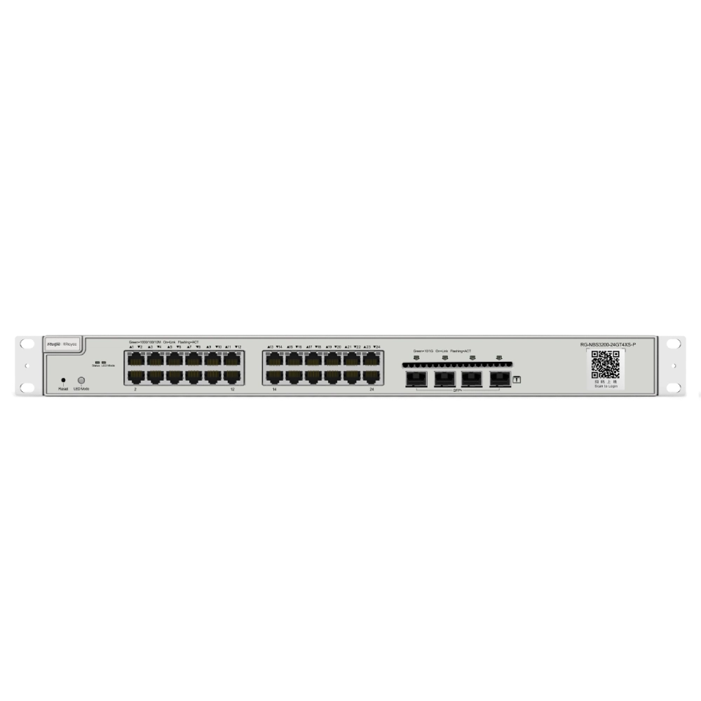 24-портовий PoE комутатор Ruijie RG-NBS3200-24GT4XS-P L2 керований 10G