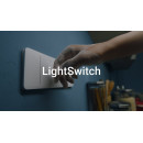 Умный сенсорный двухклавишный проходной выключатель света Ajax LightSwitch (2-gang/2-way) Jeweller black